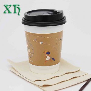 12 oz personalizate dublu perete hârtie căni de cafea ceașcă de hârtie pentru a merge