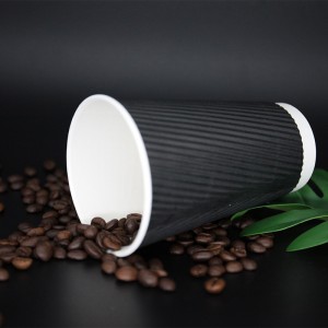 Cupă de hârtie de perete cu onduleu, cupe de cafea cu hârtie dublă de perete